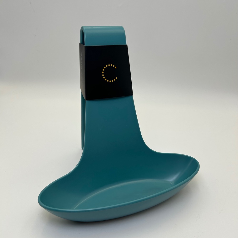 NEW Curtis Stone Lid Rest Teal Blue Kitchen Pot Lid Holder Spoon Rest Farmhouse